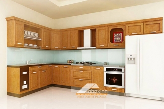 Tủ bếp gỗ sồi Nga